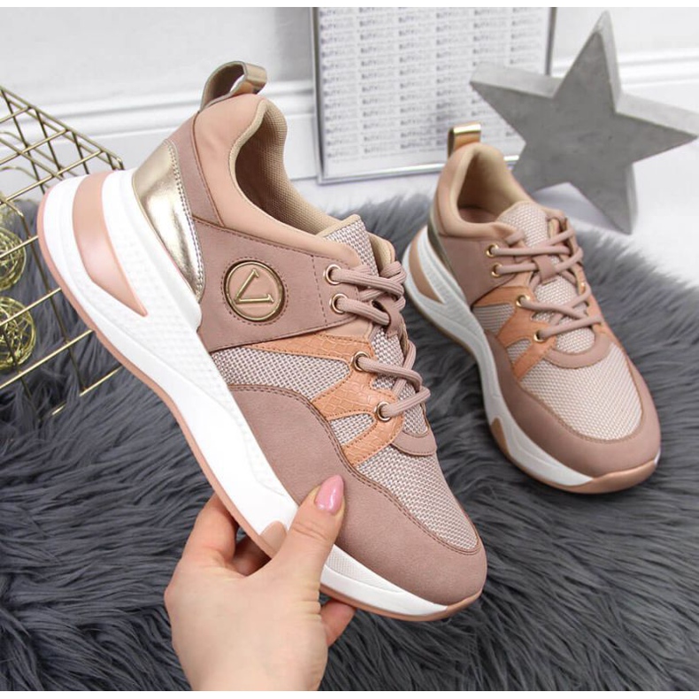 Tenisky na platformě Vinceza W JAN79B špinavě růžové růžový 1