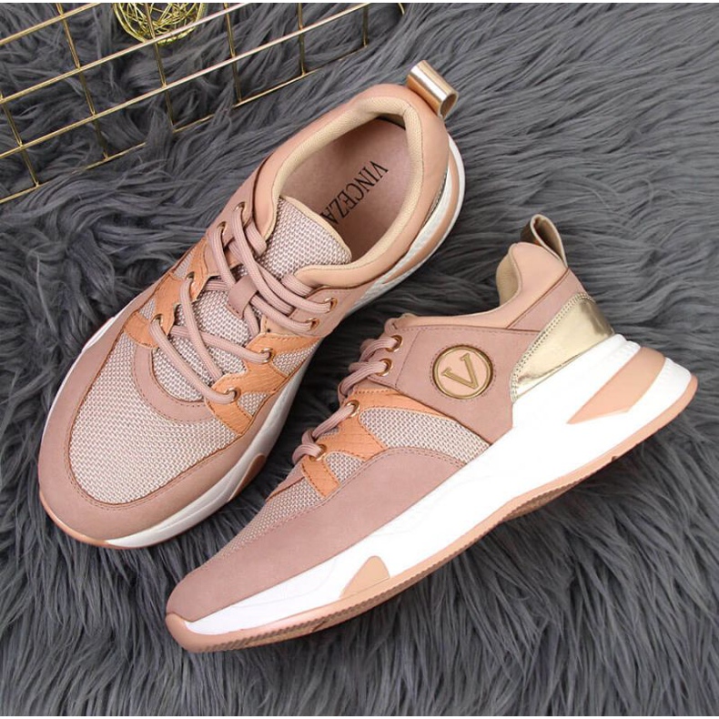 Tenisky na platformě Vinceza W JAN79B špinavě růžové růžový 2