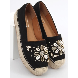 Manami Black shell espadrilky černý 1