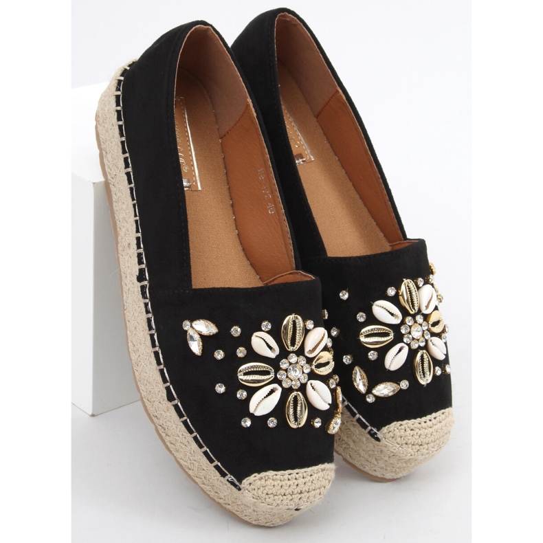 Manami Black shell espadrilky černá 1