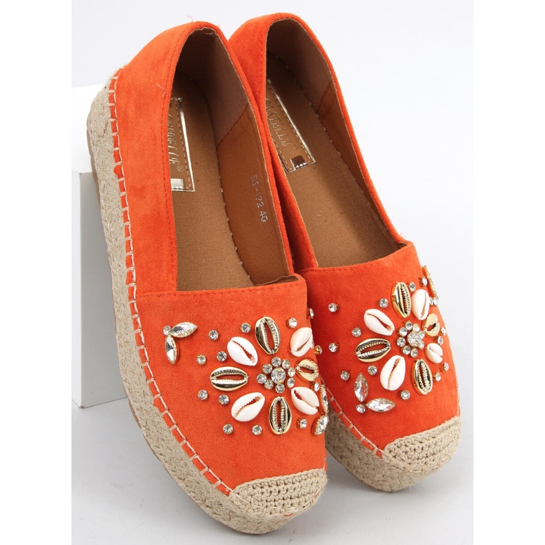 Manami Orange espadrilky s mušlemi oranžový 1