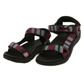 Sportovní sandály s pěnovou vložkou Lee Cooper LCW-22-34-0948L černý růžový zelený 3
