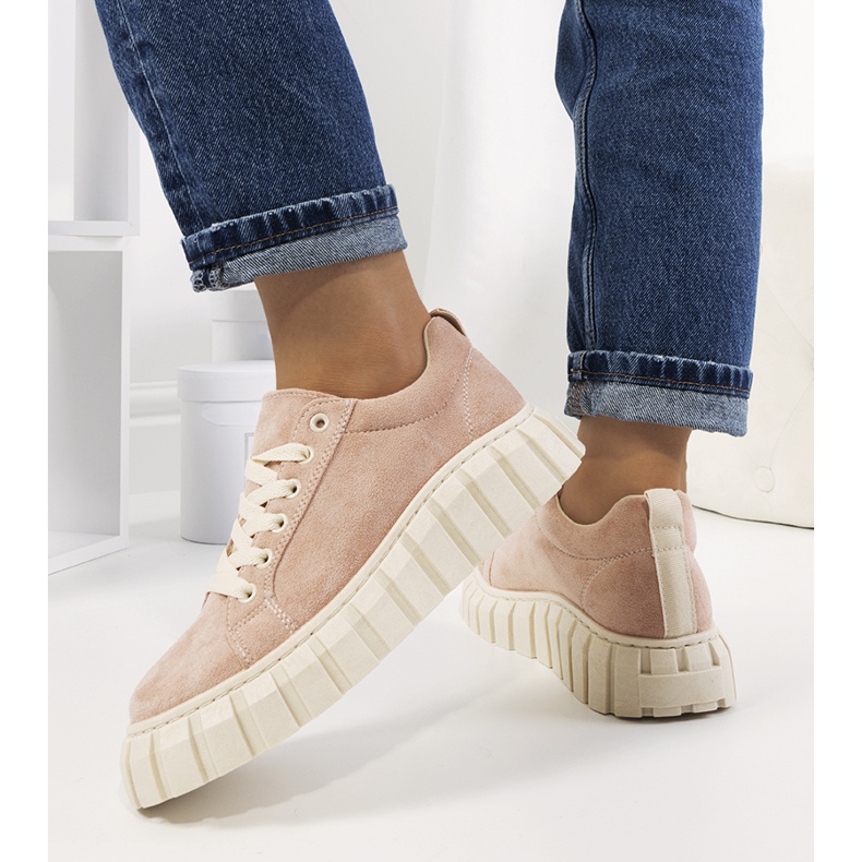 Růžové tenisky na platformě Mirabel růžový 1