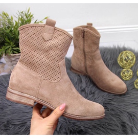 Prolamované boty S. Barski W OLI140B béžové béžový 1