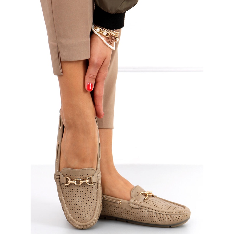 Dámské mokasíny Nisa Khaki béžový 1