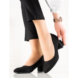 TRENDI Klasické semišové lodičky černá 1