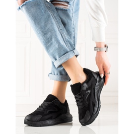 TRENDI Semišové tenisky černý 2