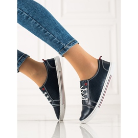 Goodin Prolamované kožené tenisky modrý 1