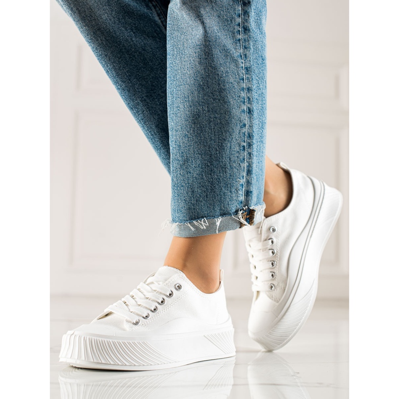 Seastar Bílé tenisky na platformě bílý 2