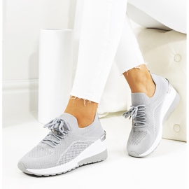 Šedé tenisky na klínku Sabelia šedá 1