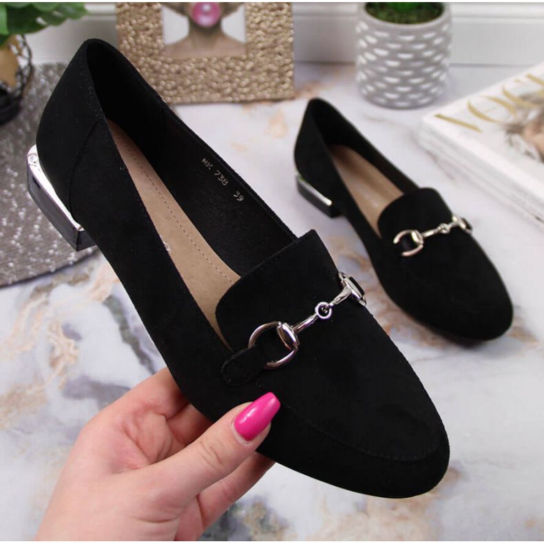 Černé mokasínové boty s dekorací Sergio Leone W SK360 černá 1