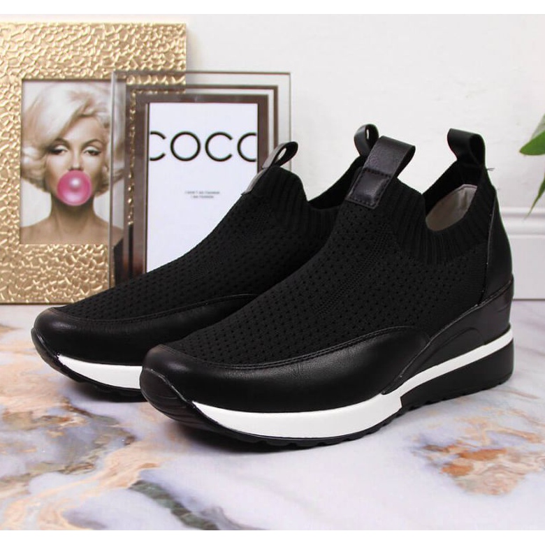 Tenisky na klínku Potocki W WOL52A černé černá 2