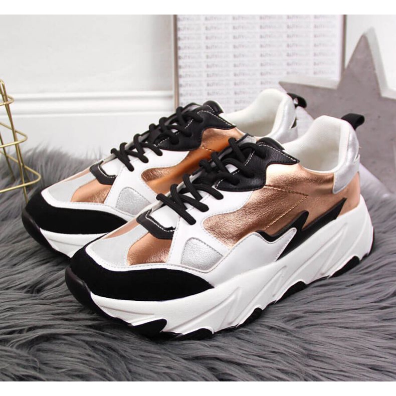 Tenisky na platformě Potocki W WOL53 bílé a zlaté bílý zlatý 2