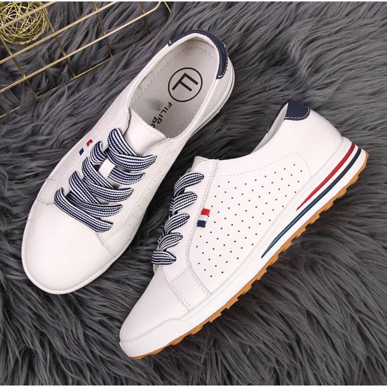 Kožené tenisky Filippo W PAW312 bílé bílý 2