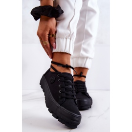 Dámské tenisky na černé platformě The Big Star JJ274489 černá 2