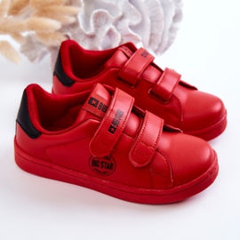 Dětské tenisky na suchý zip Big Star DD374030 červeno-černé červený 2