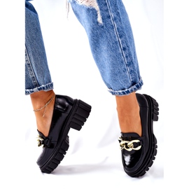 Dámské mokasíny Kožené mokasíny černé Laura Messi 2339 černá 3