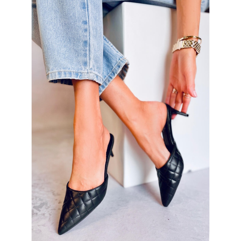 Prošívané lodičky Gloria Black černá 1