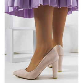 Béžové lodičky na sloupku Ortiz šedá 2 Béžové lodičky na sloupku Ortiz šedá 2