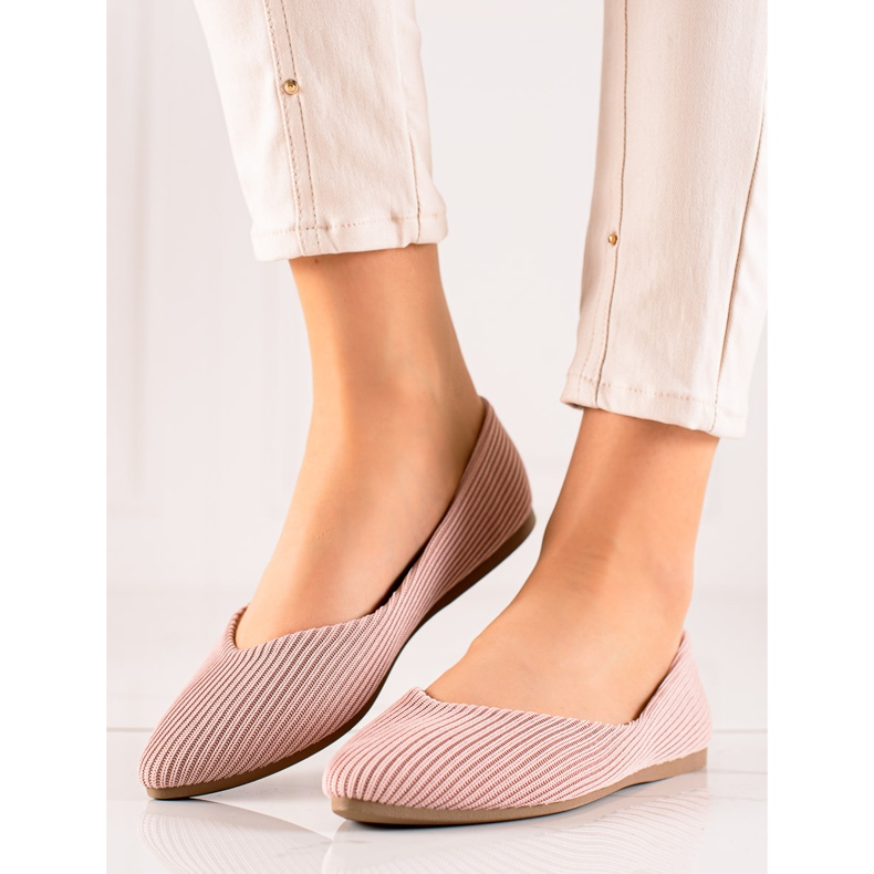 Pruhované balerínky VINCEZA růžový 1 Pruhované balerínky VINCEZA růžový 1