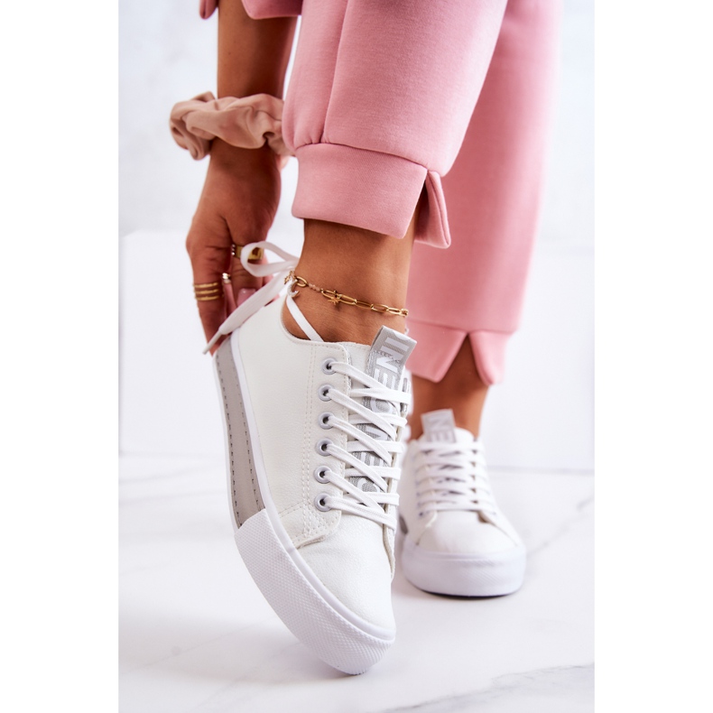 PS1 Dámské kožené tenisky bílo-šedé Mikayla bílý šedá 2