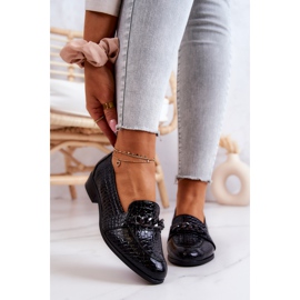 Vinceza Lakované boty s hadím vzorem Black Yasmin černá 1