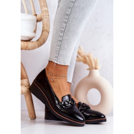 Vinceza Lakované boty na klínku Black Melodies černý 1