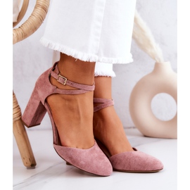 Semišové lodičky Na sloupu Sergio Leone SK851 Růžové růžový 2