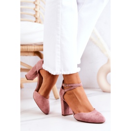 Semišové lodičky Na sloupu Sergio Leone SK851 Růžové růžový 1