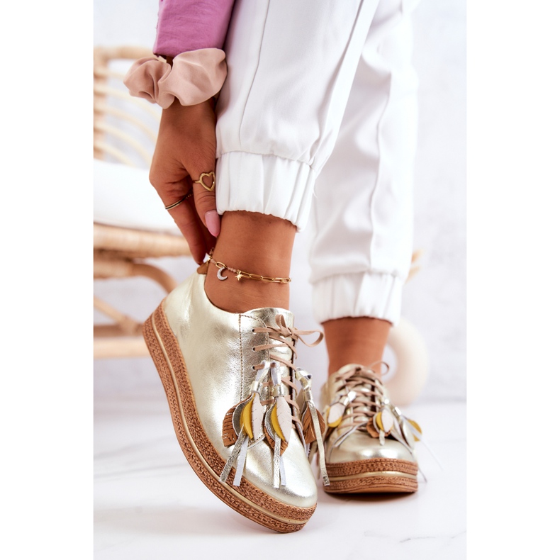 Maciejka 04550-25 Zlaté kožené boty zlatý 2