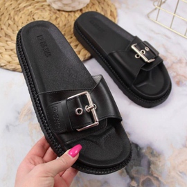 Černé pantofle na platformě Big Star W JJ274A307 černá 1