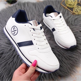 Sportovní boty Cross Jeans W JJ2R4021C bílé bílý námořnická modř 1