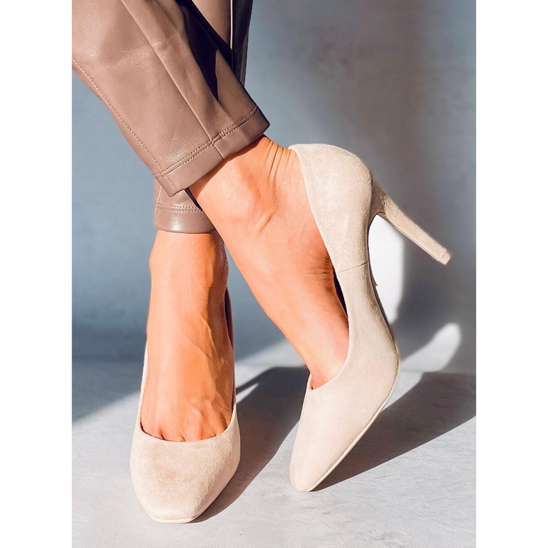 Dámské vysoké podpatky Editta Beige béžový 1 Dámské vysoké podpatky Editta Beige béžový 1