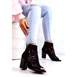 FB1 černé Prolamované Boty Na Post Bretaň černý 4