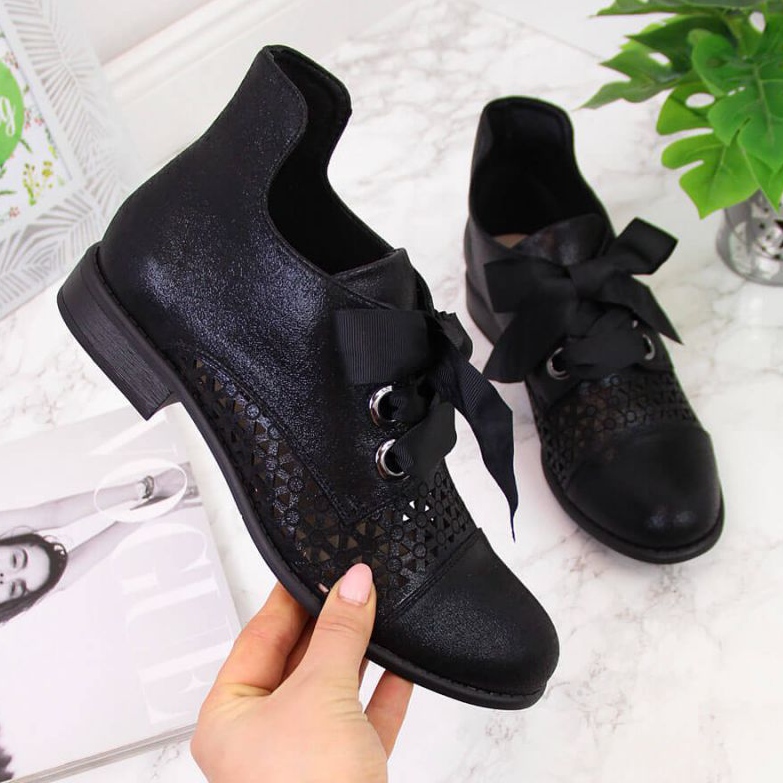 Jarní prolamované boty Jezzi W JEZ319A černé černá 1