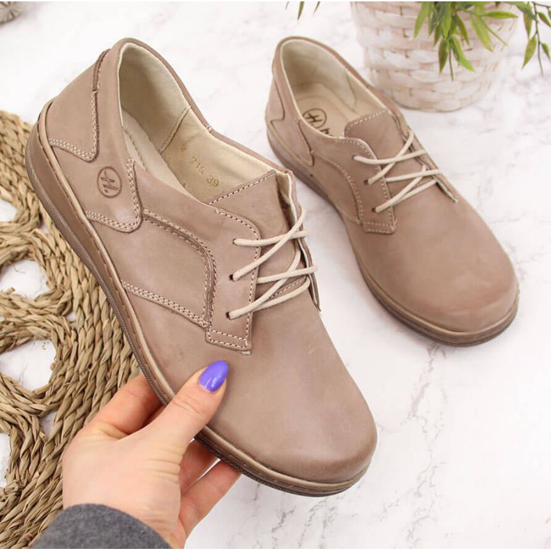 Comfort Leather Shoes Helios 715 Beige béžový 1