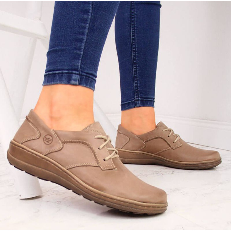 Comfort Leather Shoes Helios 715 Beige béžový 2