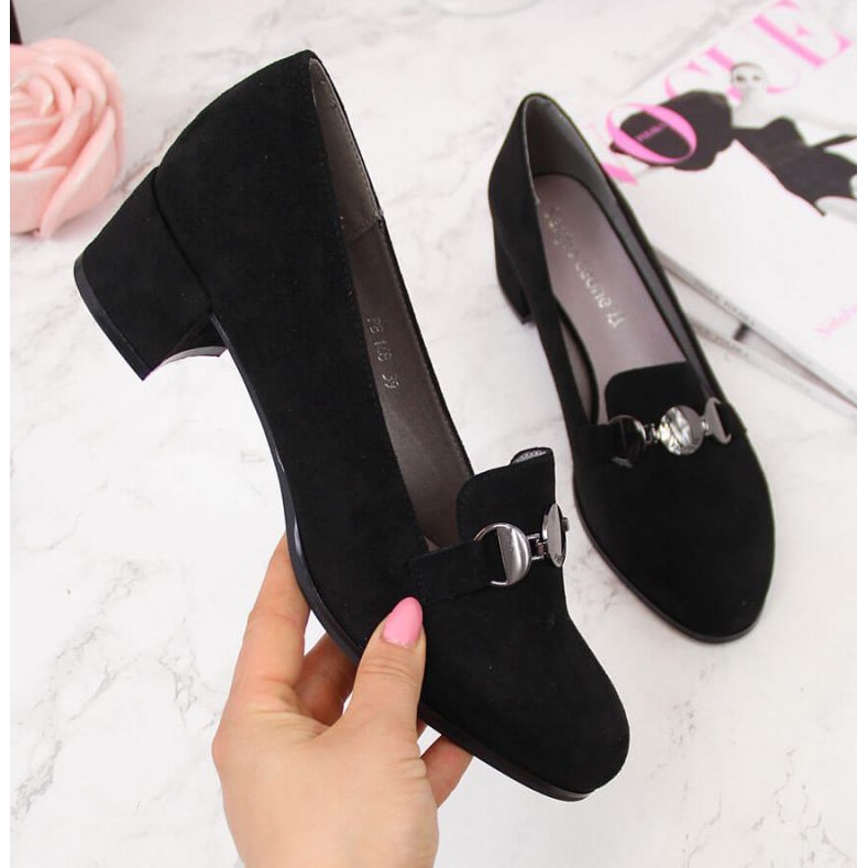 Černé blokové boty Sergio Leone SK332A černá 1 Černé blokové boty Sergio Leone SK332A černá 1