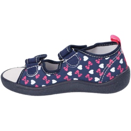 American Club Americké sandály pantofle, kožená vložka TEN19 / 22 Navy blue námořnická modrá 2