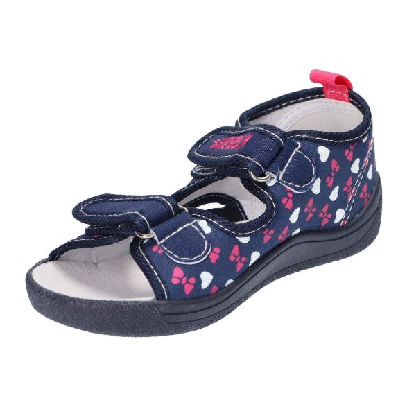 American Club Americké sandály pantofle, kožená vložka TEN19 / 22 Navy blue námořnická modř 3