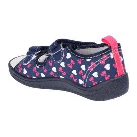 American Club Americké sandály pantofle, kožená vložka TEN19 / 22 Navy blue námořnická modrá 1