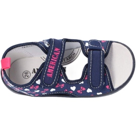 American Club Americké sandály pantofle, kožená vložka TEN19 / 22 Navy blue námořnická modř 5