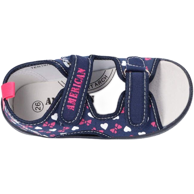 American Club Americké sandály pantofle, kožená vložka TEN19 / 22 Navy blue námořnická modř 5