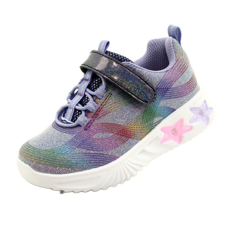 American Club Sportovní obuv ADI LED svítící suchý zip ES87 / 22 Purple fialový 3