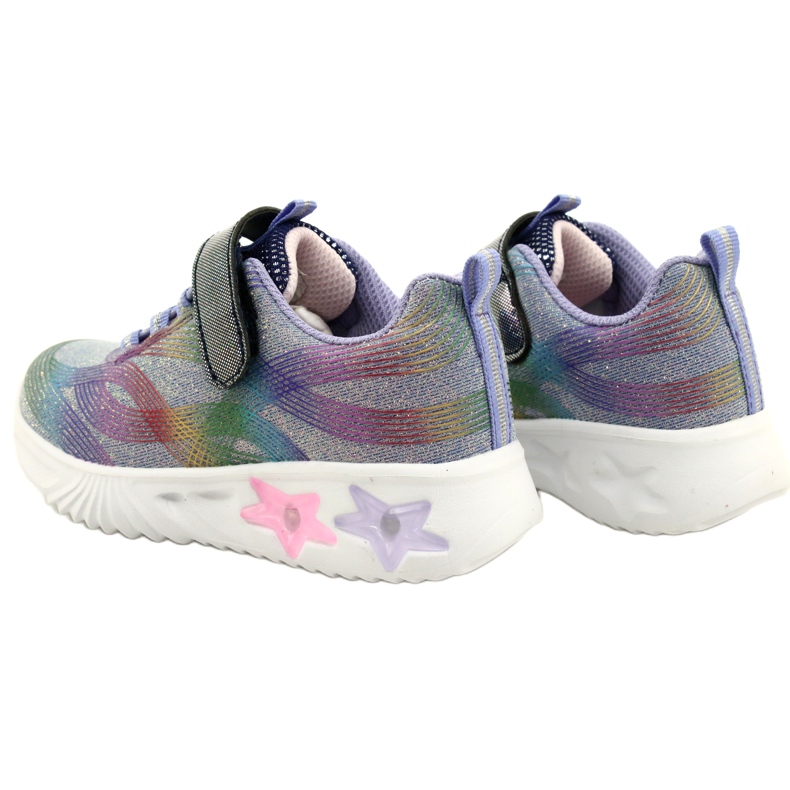 American Club Sportovní obuv ADI LED svítící suchý zip ES87 / 22 Purple fialový 6