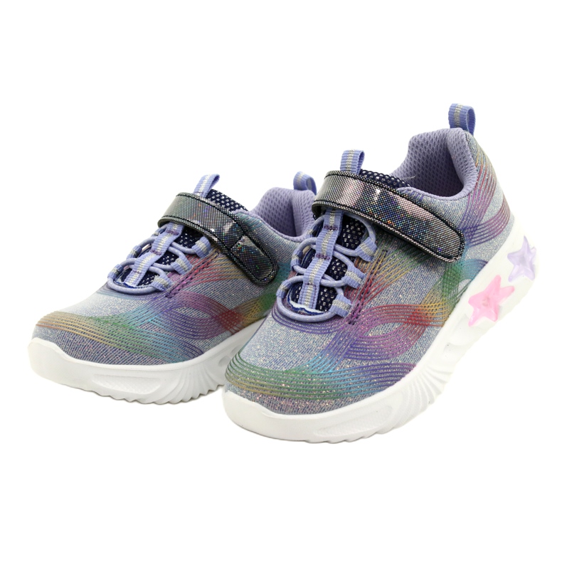 American Club Sportovní obuv ADI LED svítící suchý zip ES87 / 22 Purple fialový 2