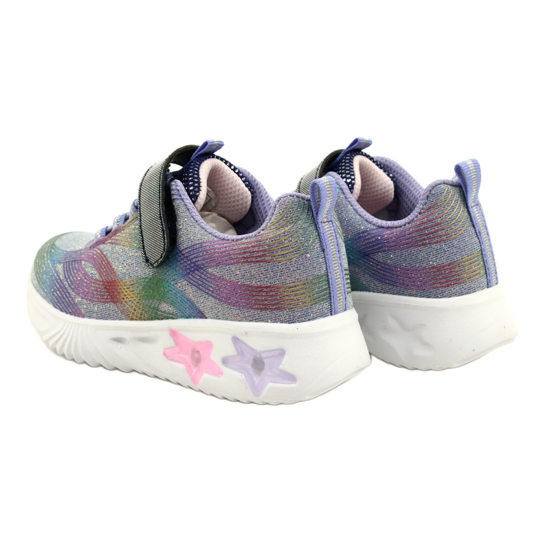 American Club Sportovní obuv ADI LED svítící suchý zip ES87 / 22 Purple fialový 5