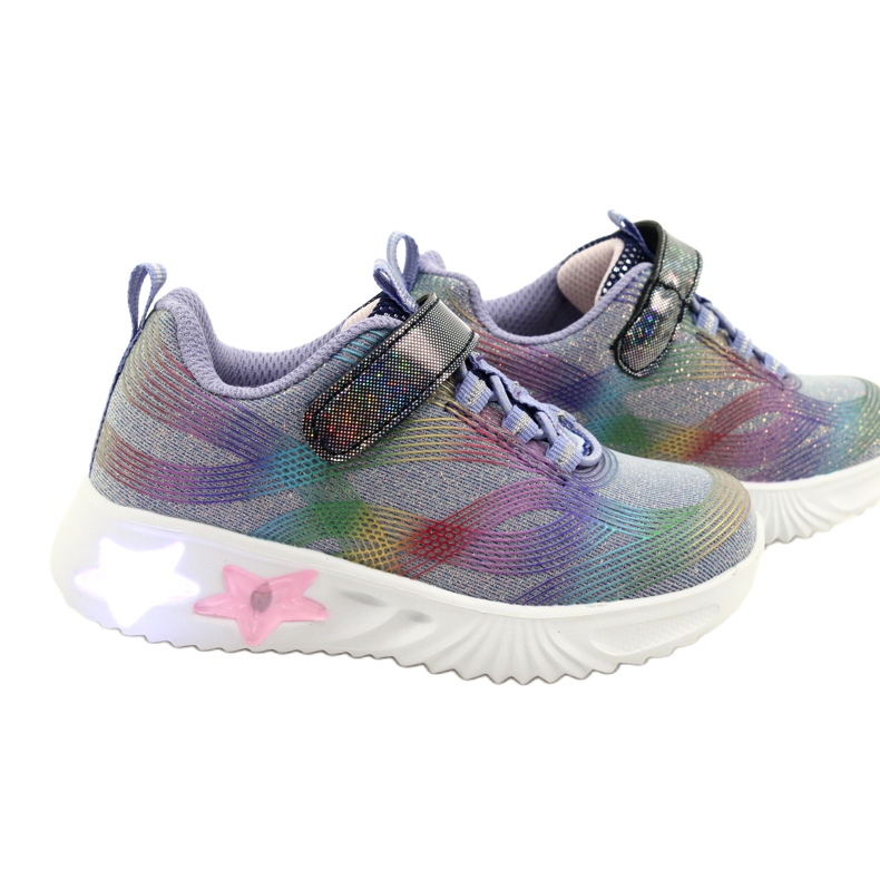 American Club Sportovní obuv ADI LED svítící suchý zip ES87 / 22 Purple fialový 7