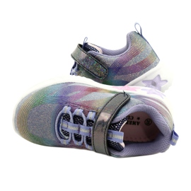 American Club Sportovní obuv ADI LED svítící suchý zip ES87 / 22 Purple fialový 4