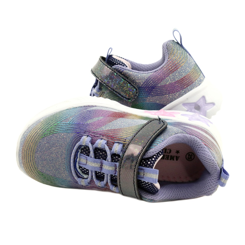 American Club Sportovní obuv ADI LED svítící suchý zip ES87 / 22 Purple fialový 4